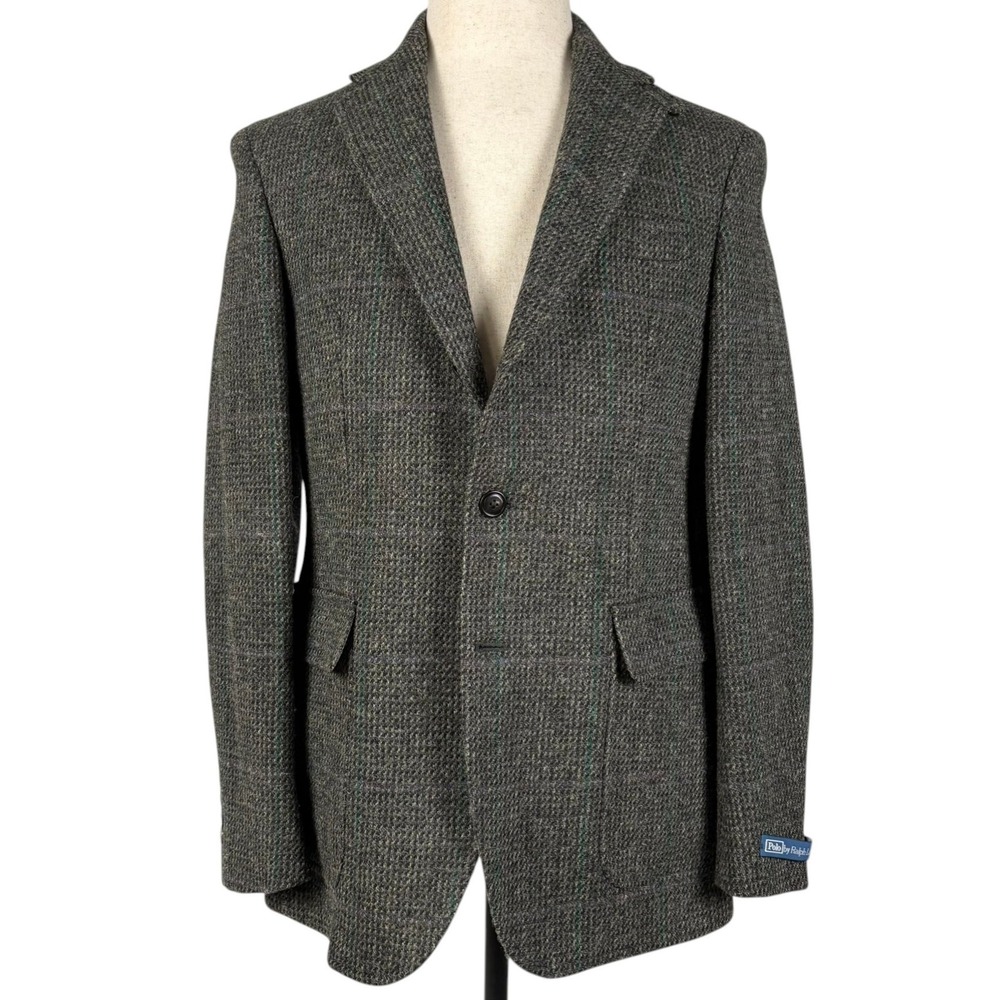 Polo Ralph Lauren Harris Tweed Wool Sportcoat Mens 38R Gray Blazer NWT